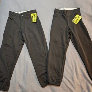 Intensity Girls Softball Pants Black Low Rise Doubleknit Youth XL New 2 pairs
